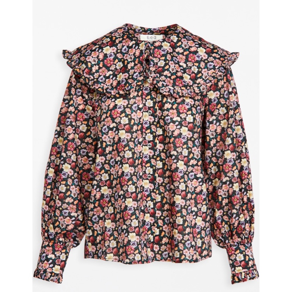 Sea New York Leslie Liberty Blouse - black floral